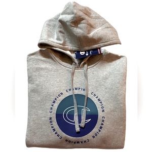 NWT Champion cotton blend sweatshirt hoodie grey men/women size M chest 46”